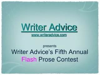 Writer Advice writeradvice