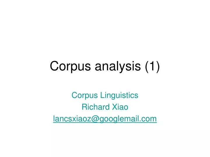 corpus analysis 1