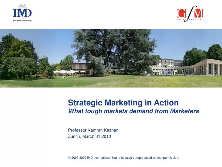 strategic marketing in action what tough markets demand from marketers