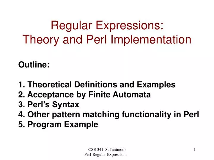 regular expressions theory and perl implementation