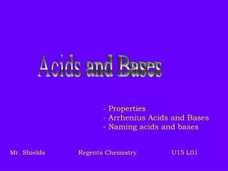 Acids and Bases