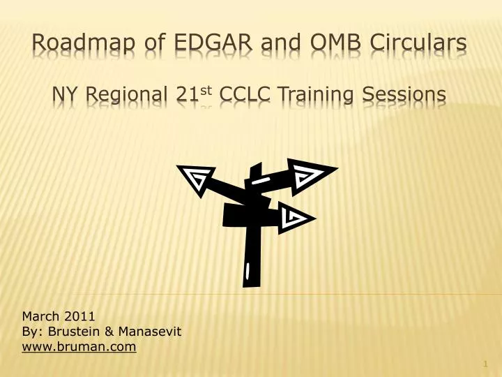 roadmap of edgar and omb circulars ny regional 21 st cclc training sessions