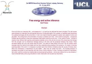 Free energy and active inference Karl Friston