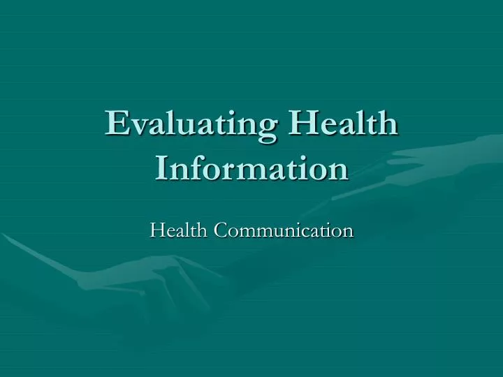 evaluating health information