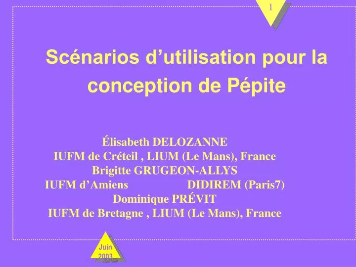 sc narios d utilisation pour la conception de p pite