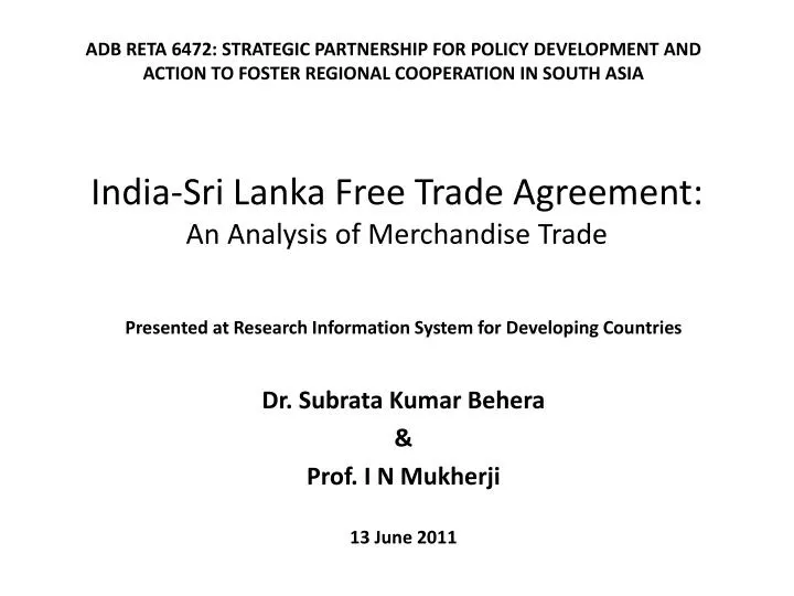india sri lanka free trade agreement an analysis of merchandise trade
