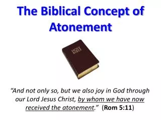 The Biblical Concept of Atonement