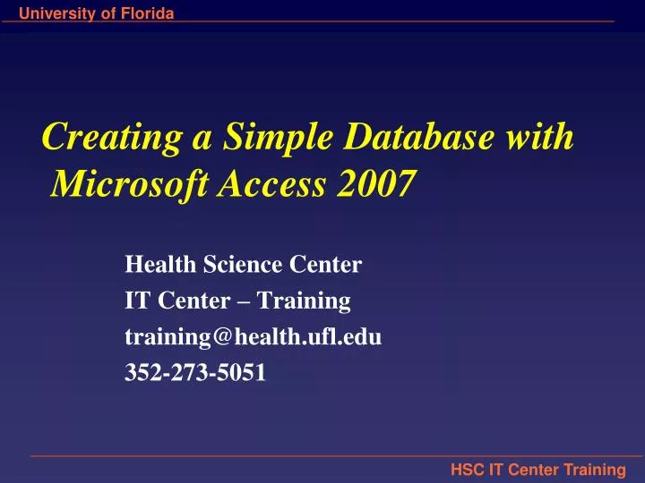 creating a simple database with microsoft access 2007