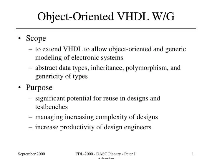 object oriented vhdl w g
