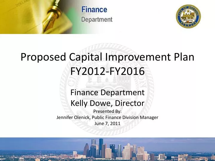 proposed capital improvement plan fy2012 fy2016