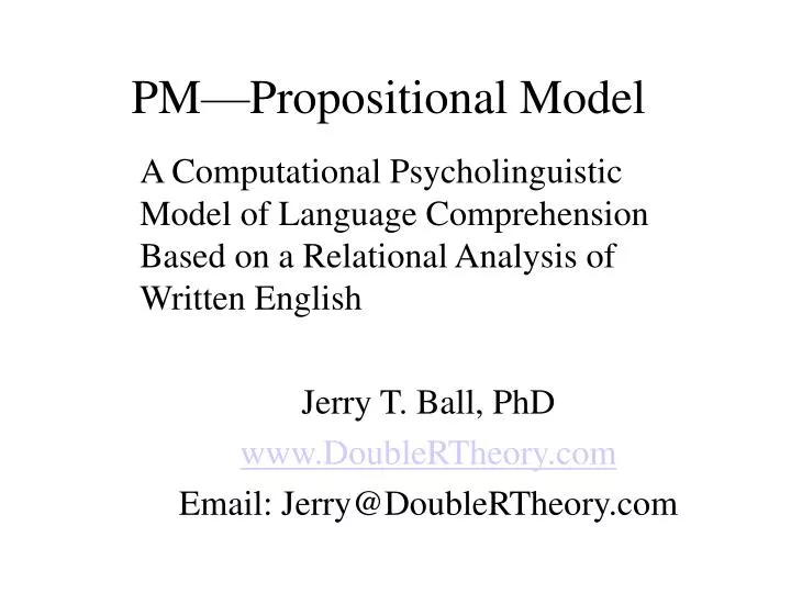 pm propositional model