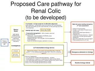 Proposed Care pathway for Renal Colic (to be developed)