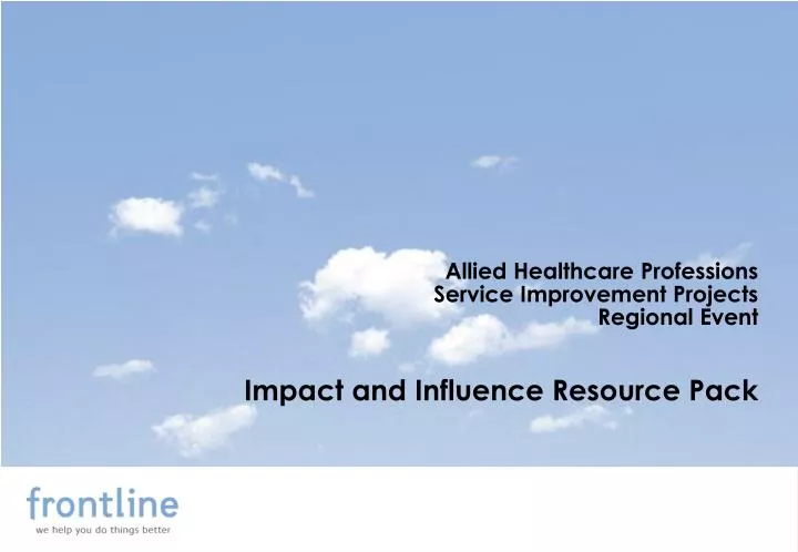 allied healthcare professions service improvement projects regional event