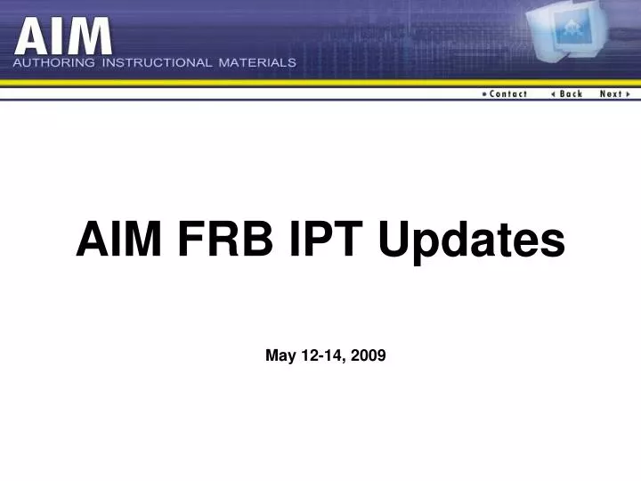 aim frb ipt updates