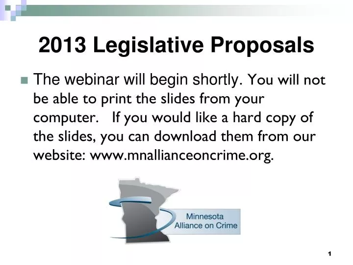 2013 legislative proposals