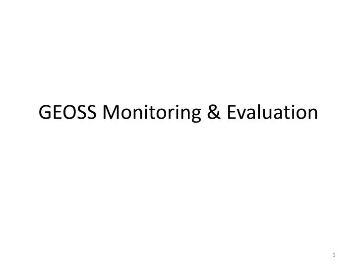 geoss monitoring evaluation