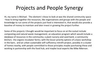 Projects and People Synergy
