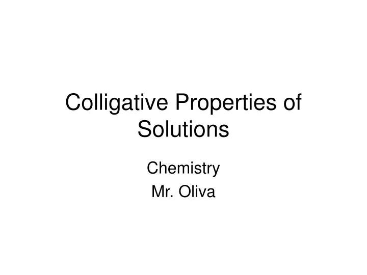 colligative properties of solutions