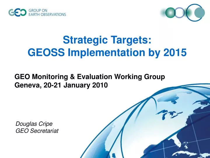 strategic targets geoss implementation by 2015