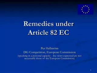 Remedies under Article 82 EC