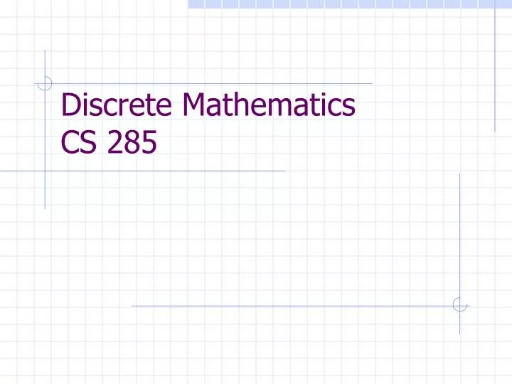 discrete mathematics cs 285