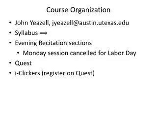 Course Organization