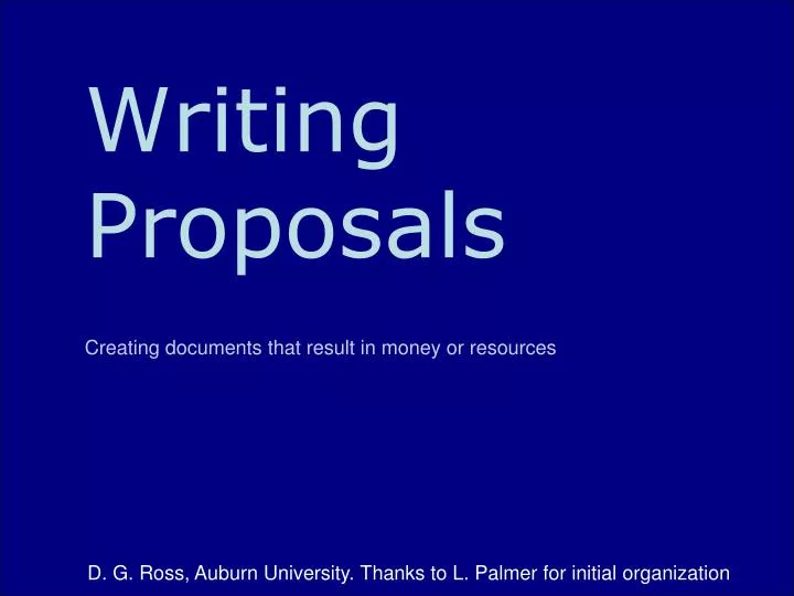 writing proposals