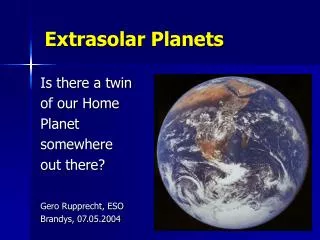 Extrasolar Planets