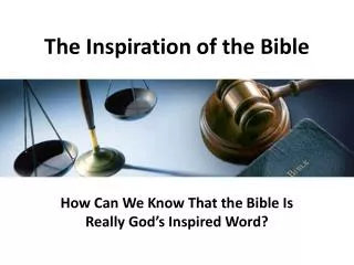 The Inspiration of the Bible