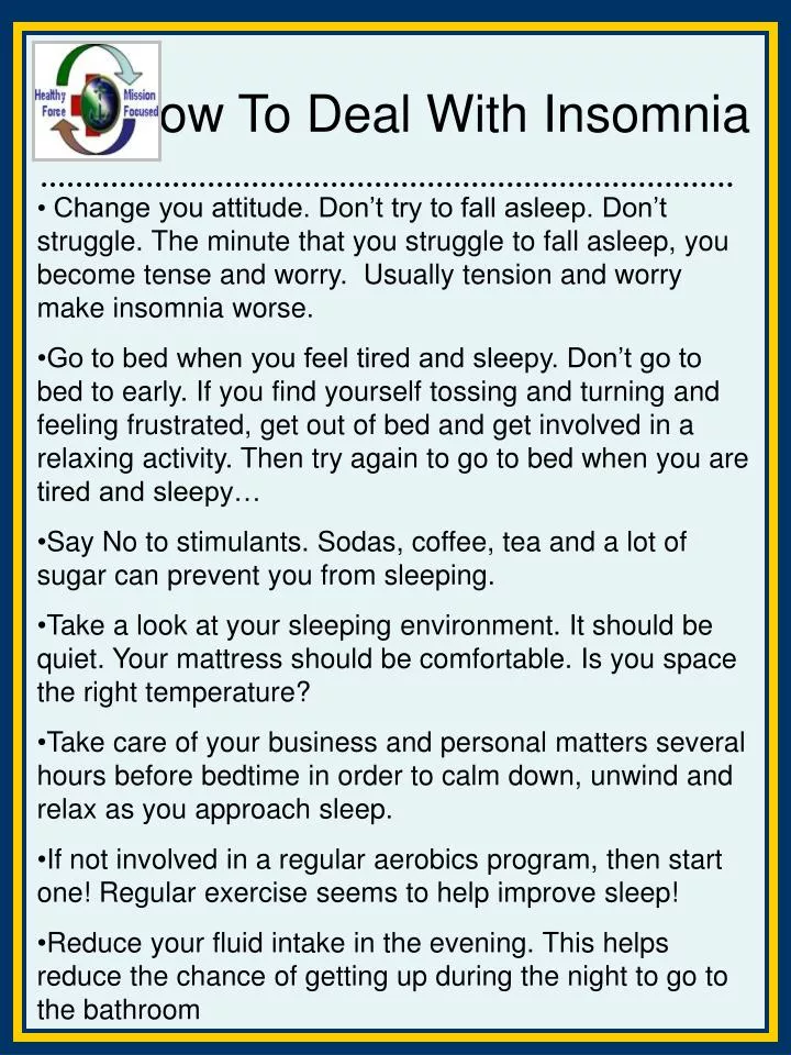 how to deal with insomnia