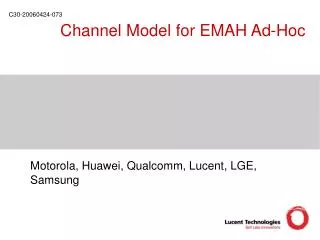 Channel Model for EMAH Ad-Hoc