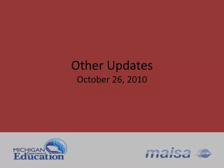 other updates october 26 2010