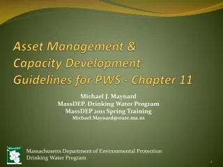 Asset Management &amp; Capacity Development Guidelines for PWS - Chapter 11
