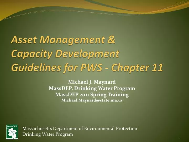asset management capacity development guidelines for pws chapter 11