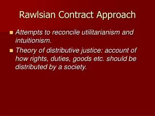 Rawlsian Contract Approach