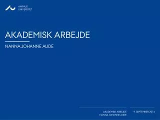 akademisk arbejde