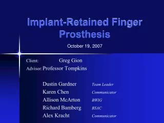 Implant-Retained Finger Prosthesis