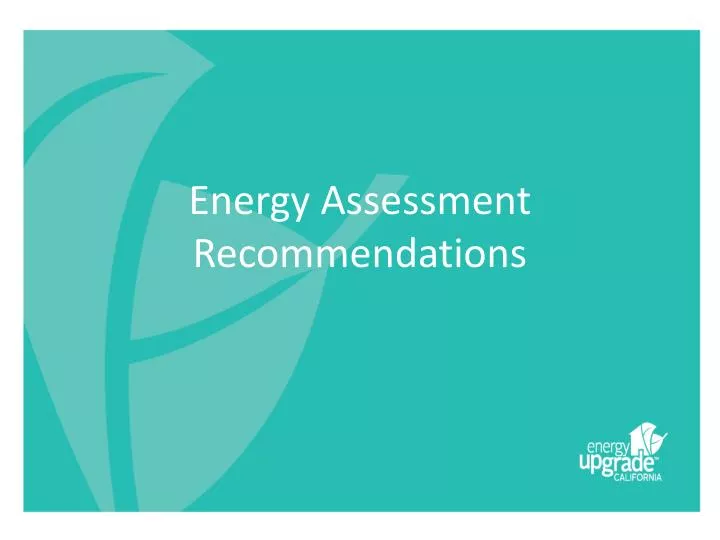 energy assessment recommendations