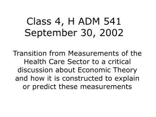 Class 4, H ADM 541 September 30, 2002