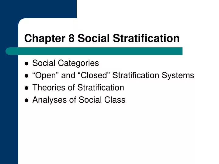 chapter 8 social stratification