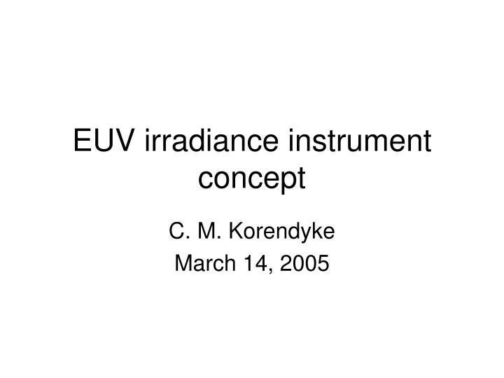 euv irradiance instrument concept