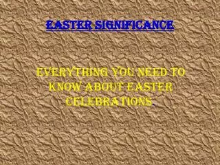 Easter Significance