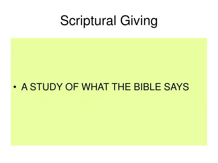 scriptural giving