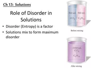 Role of Disorder in Solutions