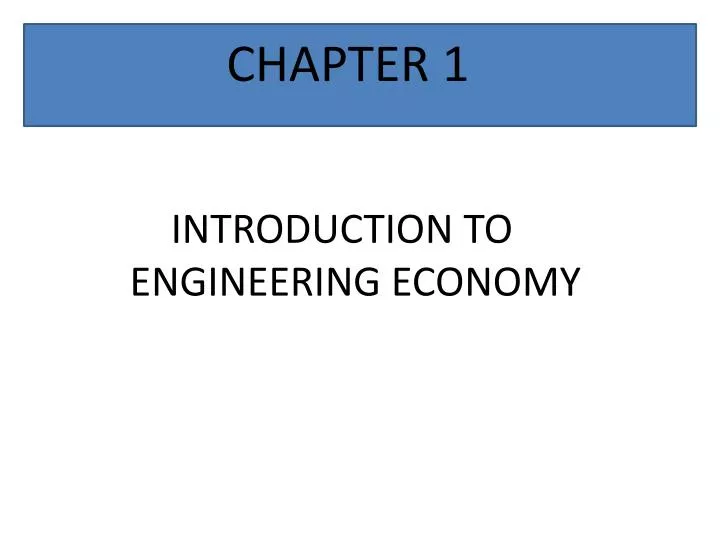 introduction to engineering economy