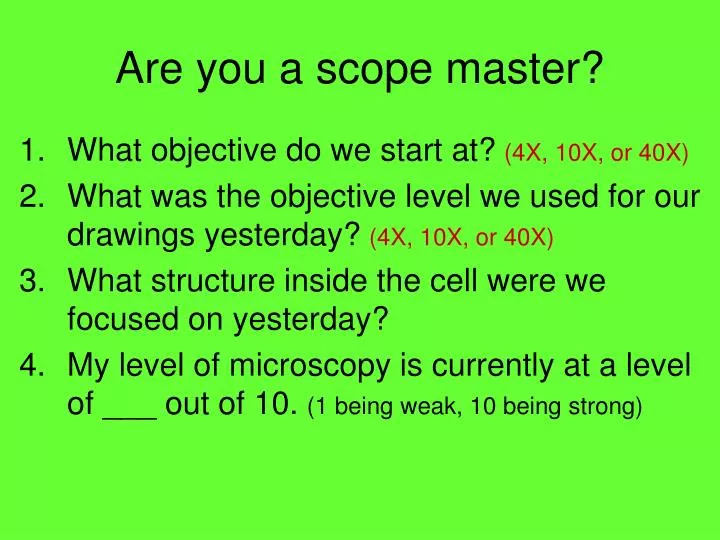 are you a scope master