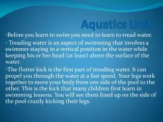 Aquatics Unit