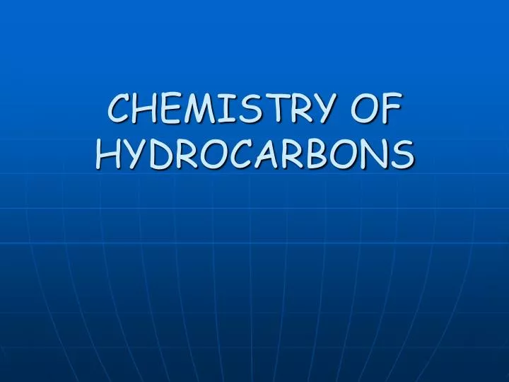 chemistry of hydrocarbons