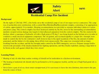 Residential Camp Fire Incident Background