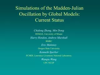 Simulations of the Madden-Julian Oscillation by Global Models: Current Status